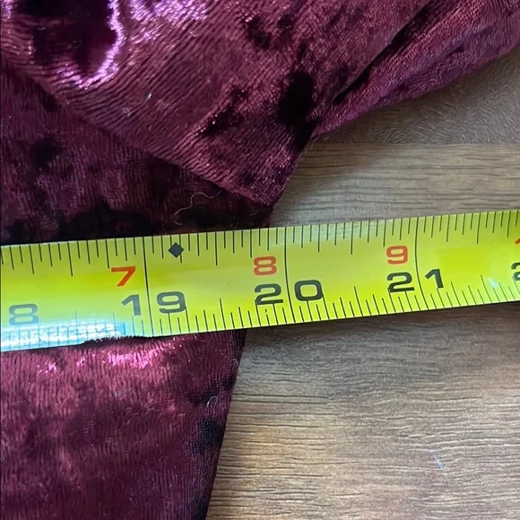 Like new Red Velvet Bomber Jacket with Ribbed Details - Picture 12 of 13